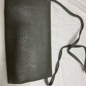 Olive green clutch with strap